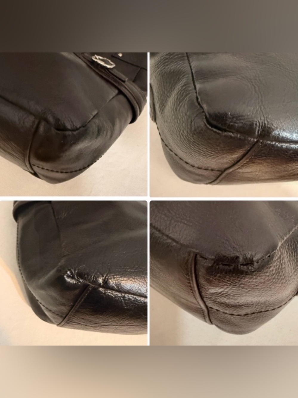 Etienne Aigner Black Leather Hobo Shoulder Bag Buckle Accents Y2K - Picture 8 of 16
